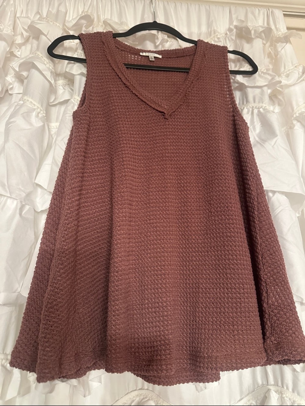 JODIFL Waffle Knit Swing Tank Top - Mauve